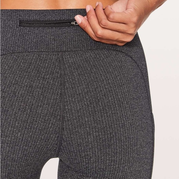 Lululemon Power Luxtreme Varigated Knit Black Heathered Black Speed Up Tight - Picture 5 of 12
